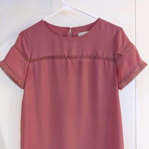 LOFT Dusty Pink Short Sleeve Blouse